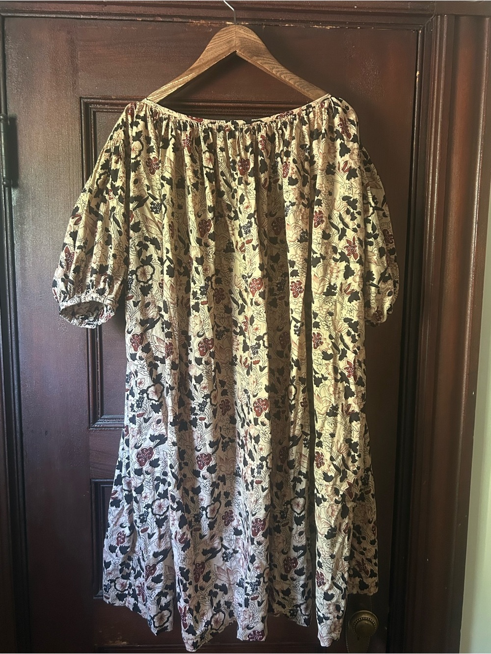 The Great. The Sleep Dress Floral Puff Sleeve Cotton Midi Cottagecore Medium - Picture 4 of 8